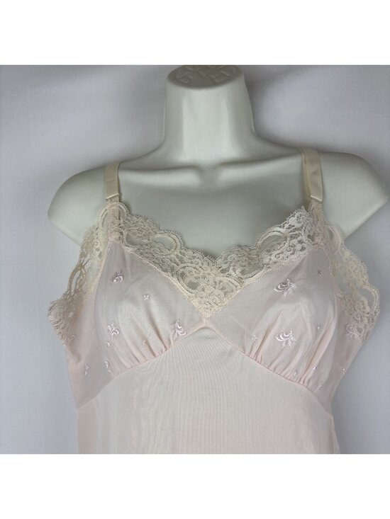 Komar Other - Vtg 1960s Komar dress slip lace bodice slip dress full slip Pale Pink 36 short